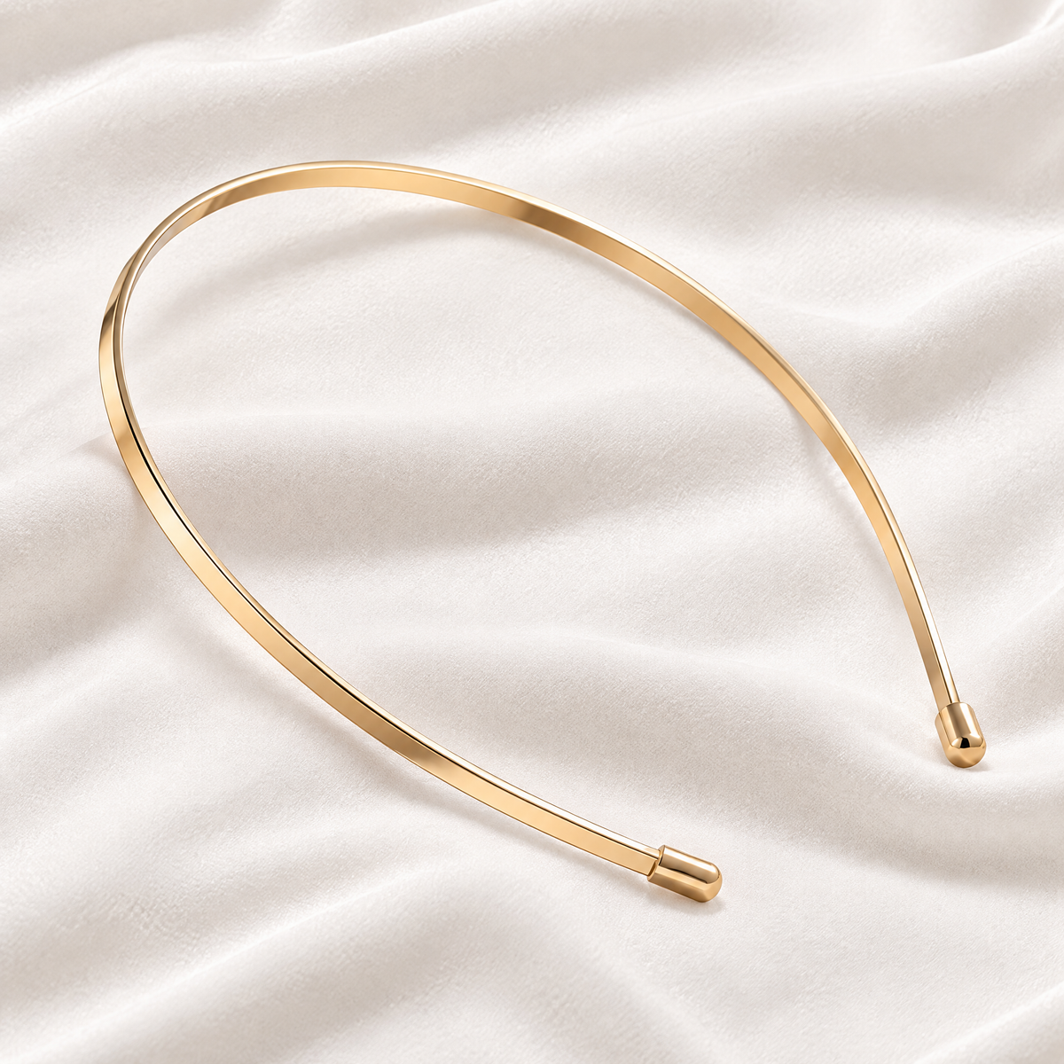 Sgzdhkl™ Halo Slim Headband — Minimalist Champagne Gold Lightweight Metal Hair Band
